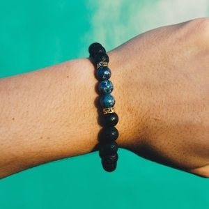 Lava Stone Diffuser Bracelet  w/ Blue Regalite wearable essential oil diffuser